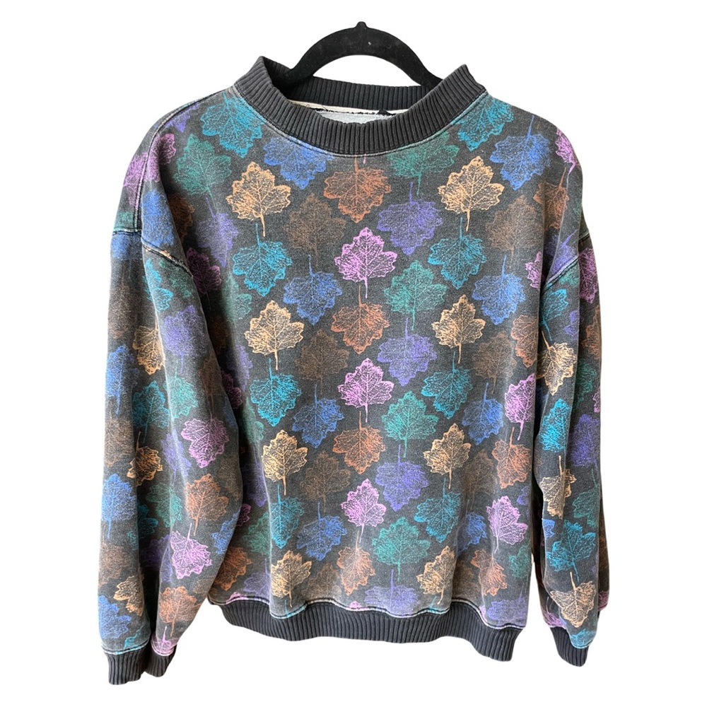 VTG 90s colorful leaf sweatshirt, ADORABLE!